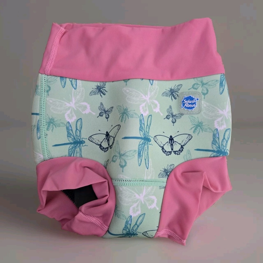 Splash About Happy Nappy Reusable Swim Diaper Butterfly Dragonfly Pink‎ XXL 2-3Y